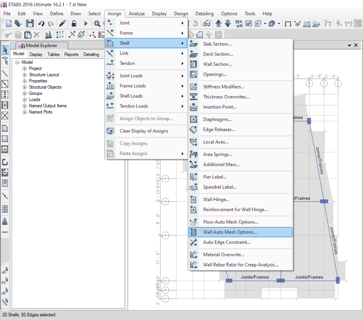 Assign → Shell → Wall Auto Mesh Option